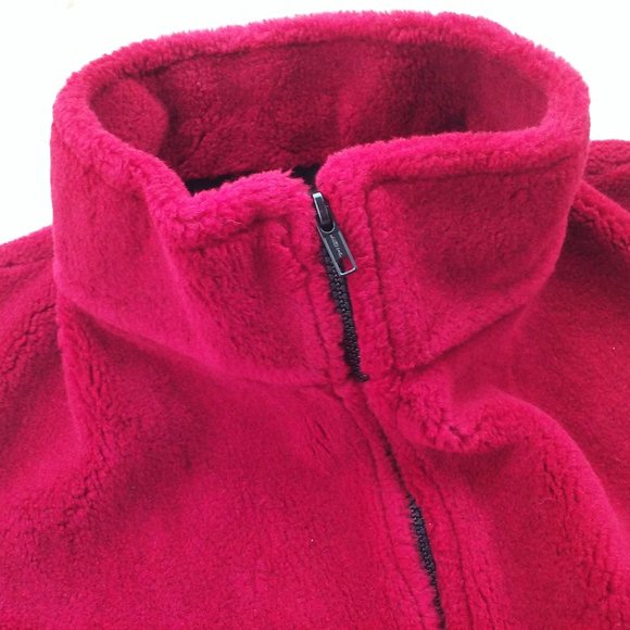 Vintage Silver Threads Great Falls USA Fleece Vest -M Pockets Coyote Western Red - Picture 4 of 10